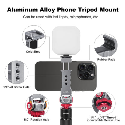 CAME - TV Aluminum Universal Tripod Phone Adapter Holder with Cold Shoe Mount - CAME - TV