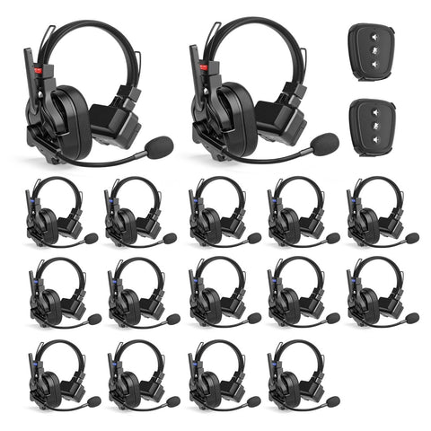 CAME-TV KUMINIK8 PRO 1.9GHz Full-Duplex Wireless Intercom Headset - 16 Headsets + 2 NANO - CAME-TV