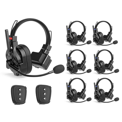 CAME-TV KUMINIK8 PRO 1.9GHz Full-Duplex Wireless Intercom Headset - 7 Headsets + 2 NANO - CAME-TV