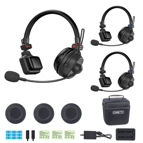 CAME - TV WAERO Pro Full Duplex Dual Antenna 1.9G Lightweight Wireless Intercom Headset - 3 Pack - CAME - TV