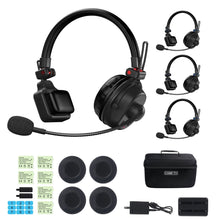 CAME-TV WAERO Pro Full Duplex Dual Antenna 1.9G Lightweight Wireless Intercom Headset - 4 Pack - CAME-TV