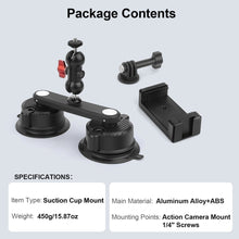 Dual - Suction 360° Rotating Mount: 33lb Heavy - Duty Phone & Action Cam Holder - CAME - TV