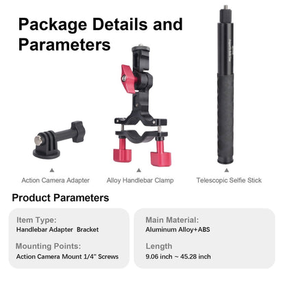 Handlebar Adapter Bracket with Selfie stick - CAME - TV
