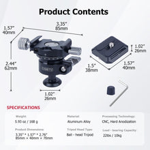 Low Profile Tripod Ball Head with 1/4