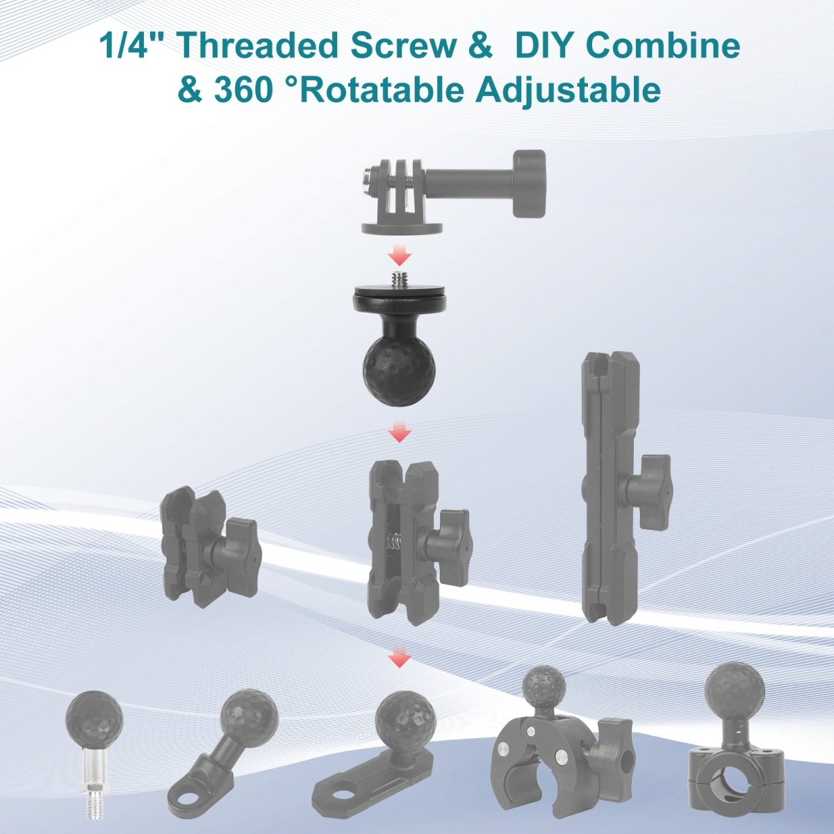Mechrig 1" Golf Face Ball Head with 1/4" Screw - CAME - TV