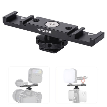 Mechrig 10cm Extention Bracket with 2×Cold Shoes and 1/4" Threaded Hole+Cable Clamp - CAME - TV