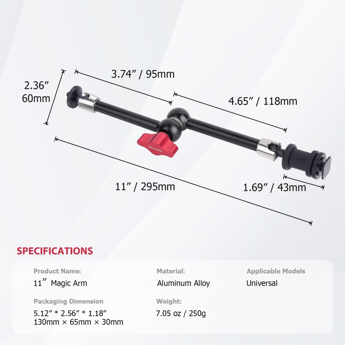 Mechrig 11 inch Adjustable Articulating Friction Magic Arm Compatible with LCD Monitor, DSLR Camera Rig, LED Lights, Flash Light - CAME - TV