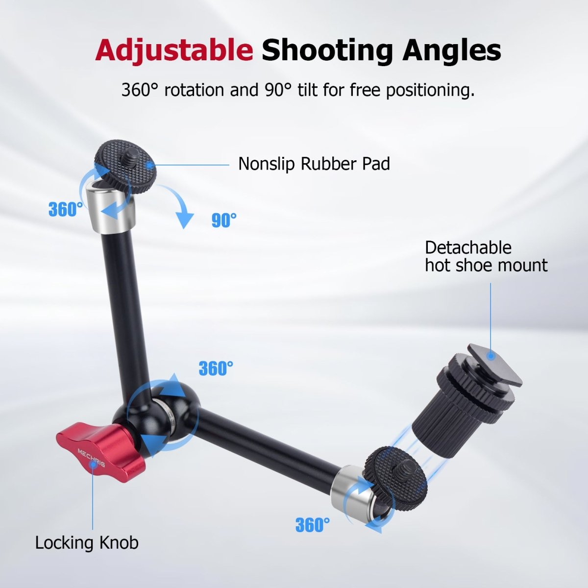 Mechrig 11 inch Adjustable Articulating Friction Magic Arm Compatible with LCD Monitor, DSLR Camera Rig, LED Lights, Flash Light - CAME - TV