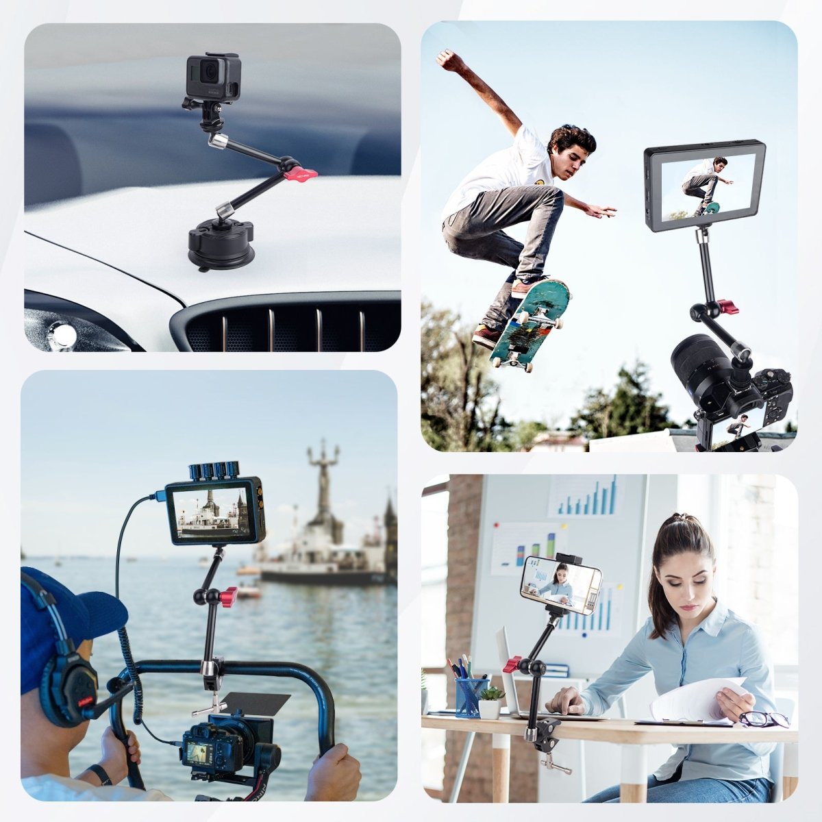 Mechrig 11 inch Adjustable Articulating Friction Magic Arm Compatible with LCD Monitor, DSLR Camera Rig, LED Lights, Flash Light - CAME - TV