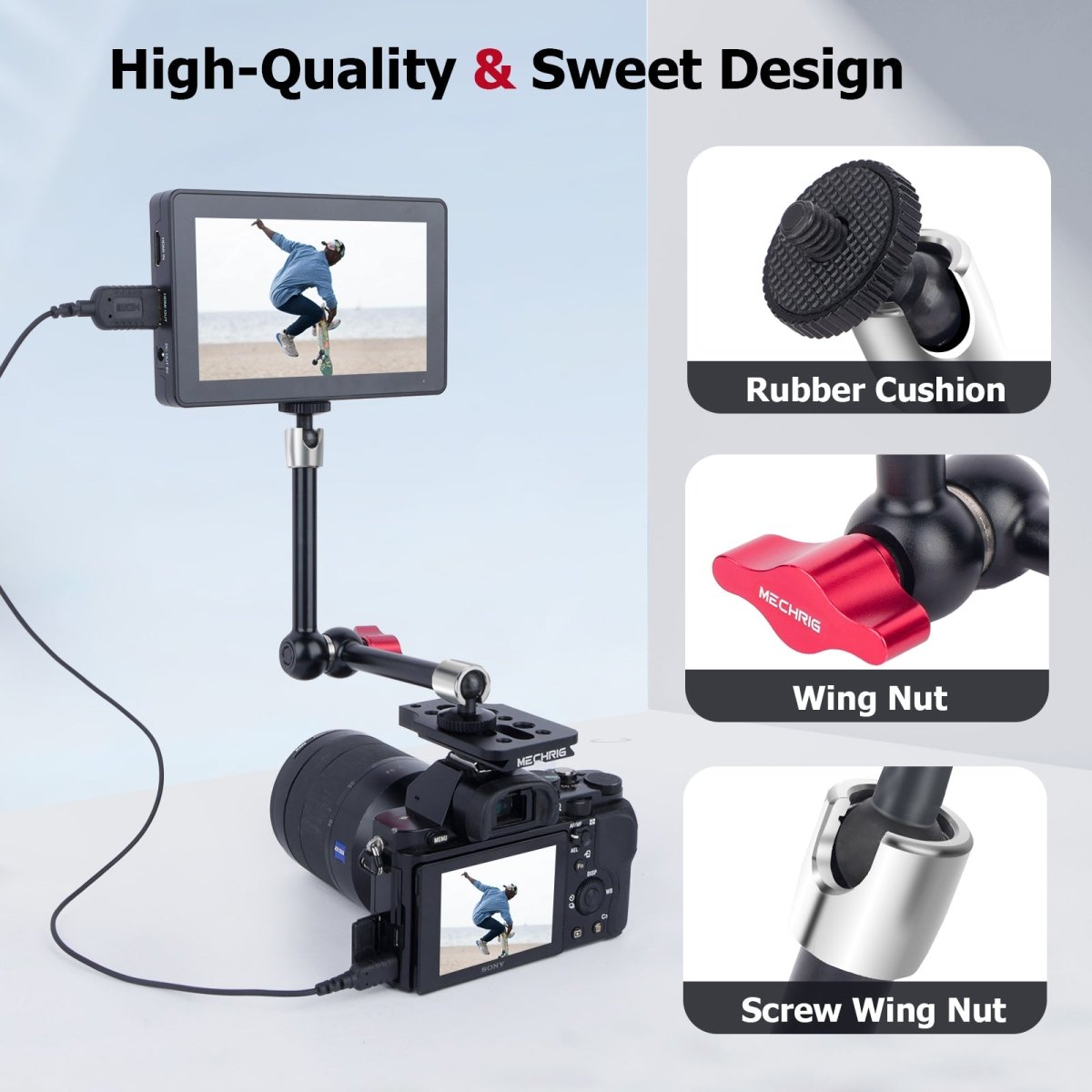 Mechrig 11 inch Adjustable Articulating Friction Magic Arm Compatible with LCD Monitor, DSLR Camera Rig, LED Lights, Flash Light - CAME - TV