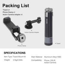 Mechrig 2 - Section Telescopic Tripod with Cold Shoe Adapter and Phone Clamp - CAME - TV