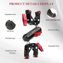 Mechrig 360° Adjustable Dual Super Clamp Mount with Ball Head Arm - CAME - TV