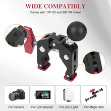 Mechrig 360° Adjustable Dual Super Clamp Mount with Ball Head Arm - CAME - TV