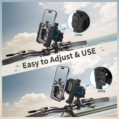 Mechrig 360° Quick Release Motorcycle Handlebar Phone Mount for E - Bikes & Scooters - CAME - TV