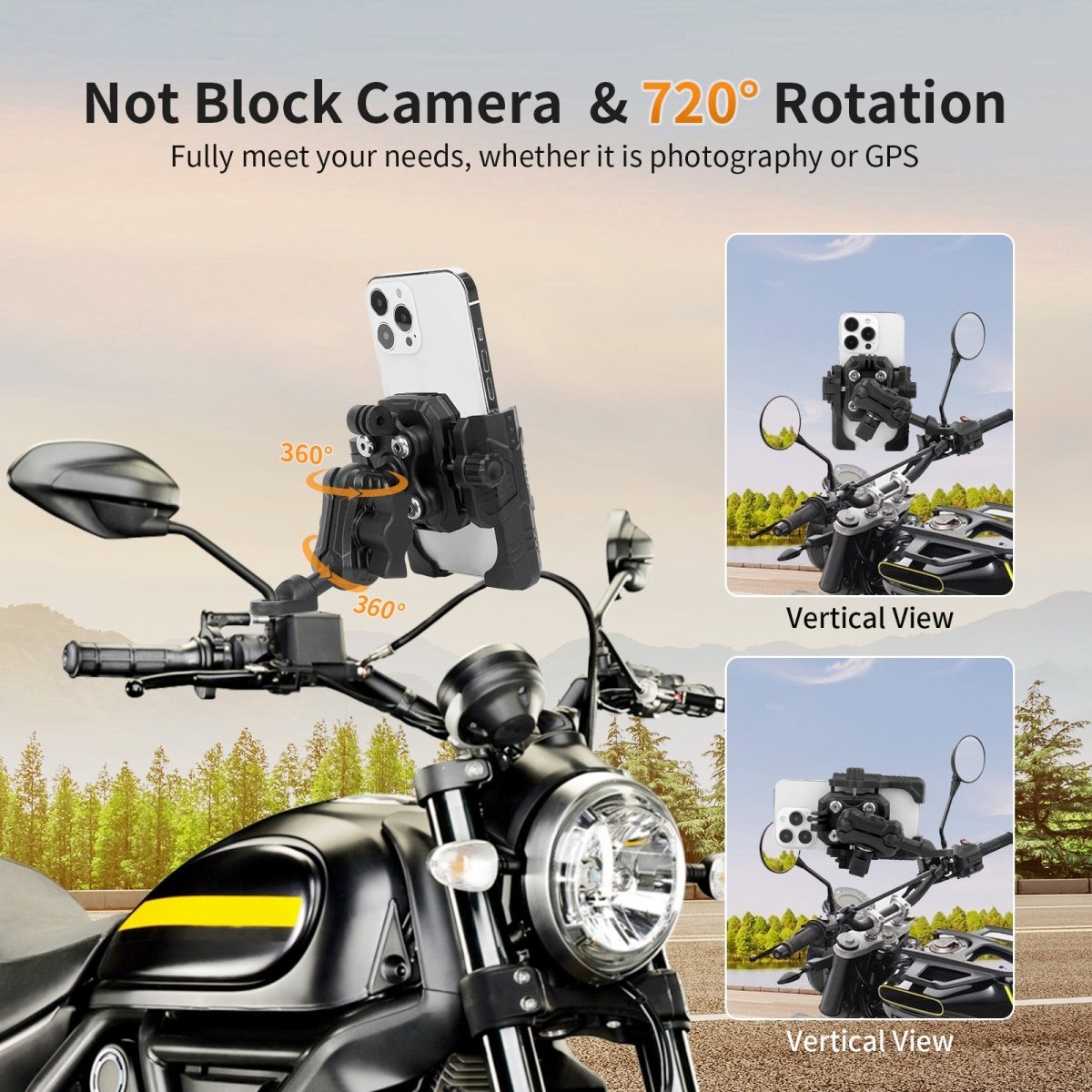Mechrig 360° Quick Release Rearview Mirror Phone Mount - CAME - TV