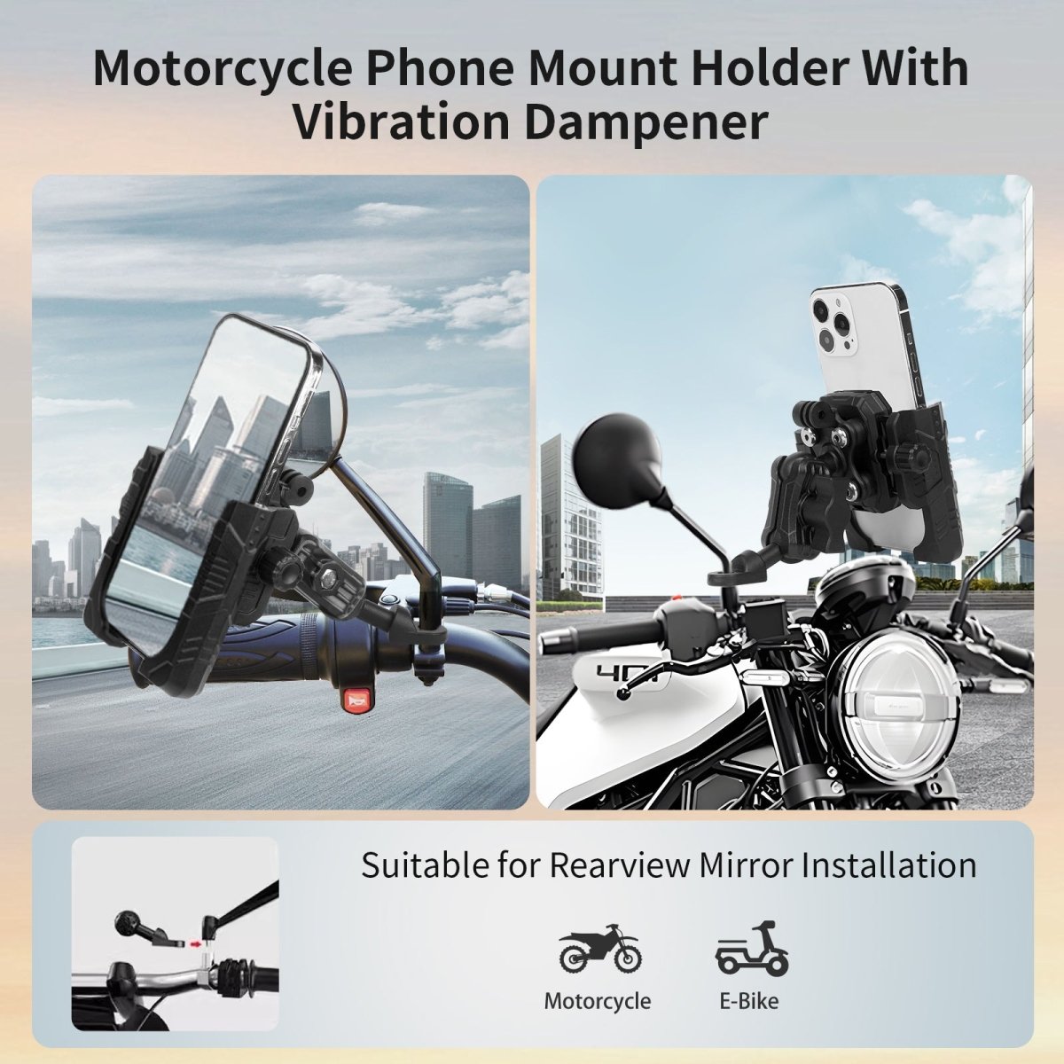 Mechrig 360° Quick Release Rearview Mirror Phone Mount - CAME - TV