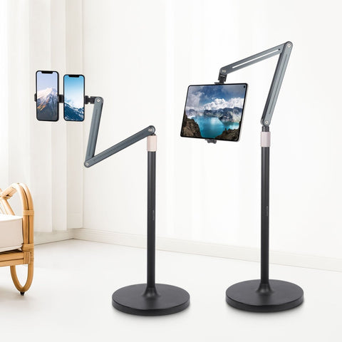 Mechrig 360° Rotatable Floor Stand with Long Arm Telescopic Aluminum Smartphone Tablet Holder - CAME - TV