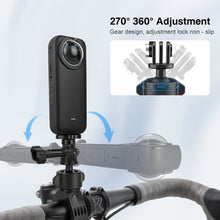 Mechrig 360° Rotatable Handlebar Mount Bike Clamp Clip Holder for GoPro Hero 13 12 11 10, Insta360 X5 X4, DJI OSMO Action 5 Pro 4 3 Pocket, Bicycle Motorcycle Rearview Mirror Tube Boots - CAME - TV