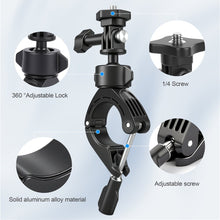 Mechrig 360° Rotatable Handlebar Mount Bike Clamp Clip Holder for GoPro Hero 13 12 11 10, Insta360 X5 X4, DJI OSMO Action 5 Pro 4 3 Pocket, Bicycle Motorcycle Rearview Mirror Tube Boots - CAME - TV