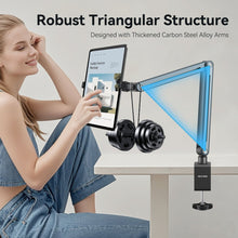 Mechrig 360° Rotating Aluminum Alloy Tablet Stand Foldable Desk Mount with Clamp Lazy Mobile Phone Holder - CAME - TV