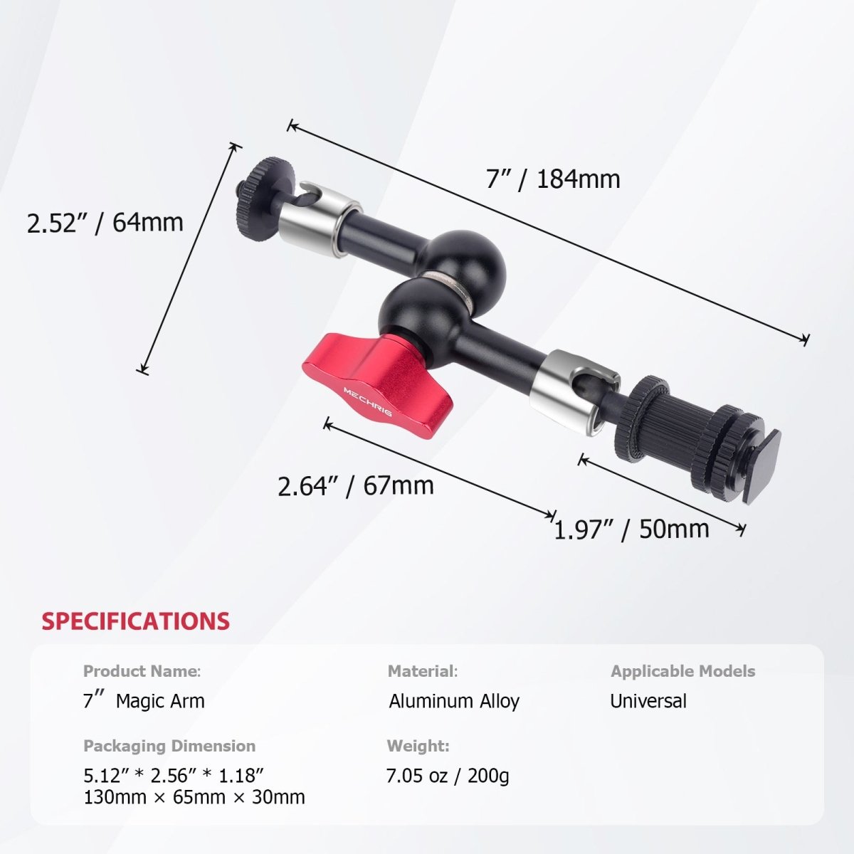 Mechrig 360° Rotation 7" Stainless Steel Adjustable Magic Arm - CAME - TV