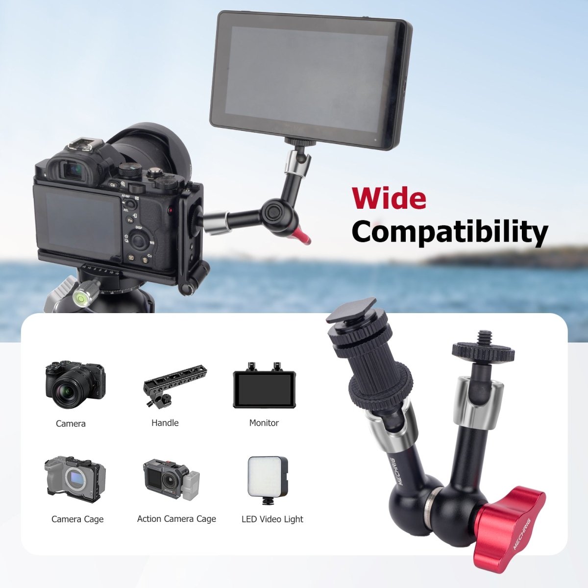 Mechrig 360° Rotation 7" Stainless Steel Adjustable Magic Arm - CAME - TV