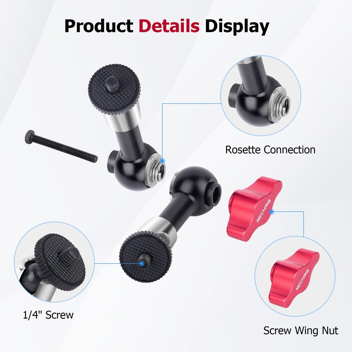 Mechrig 360° Rotation 7" Stainless Steel Adjustable Magic Arm - CAME - TV