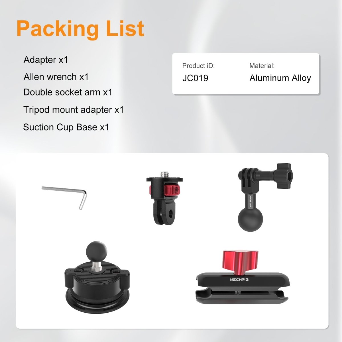 Mechrig 360° Suction Cup Camera Mount with 1/4" Screw Adapter - CAME - TV