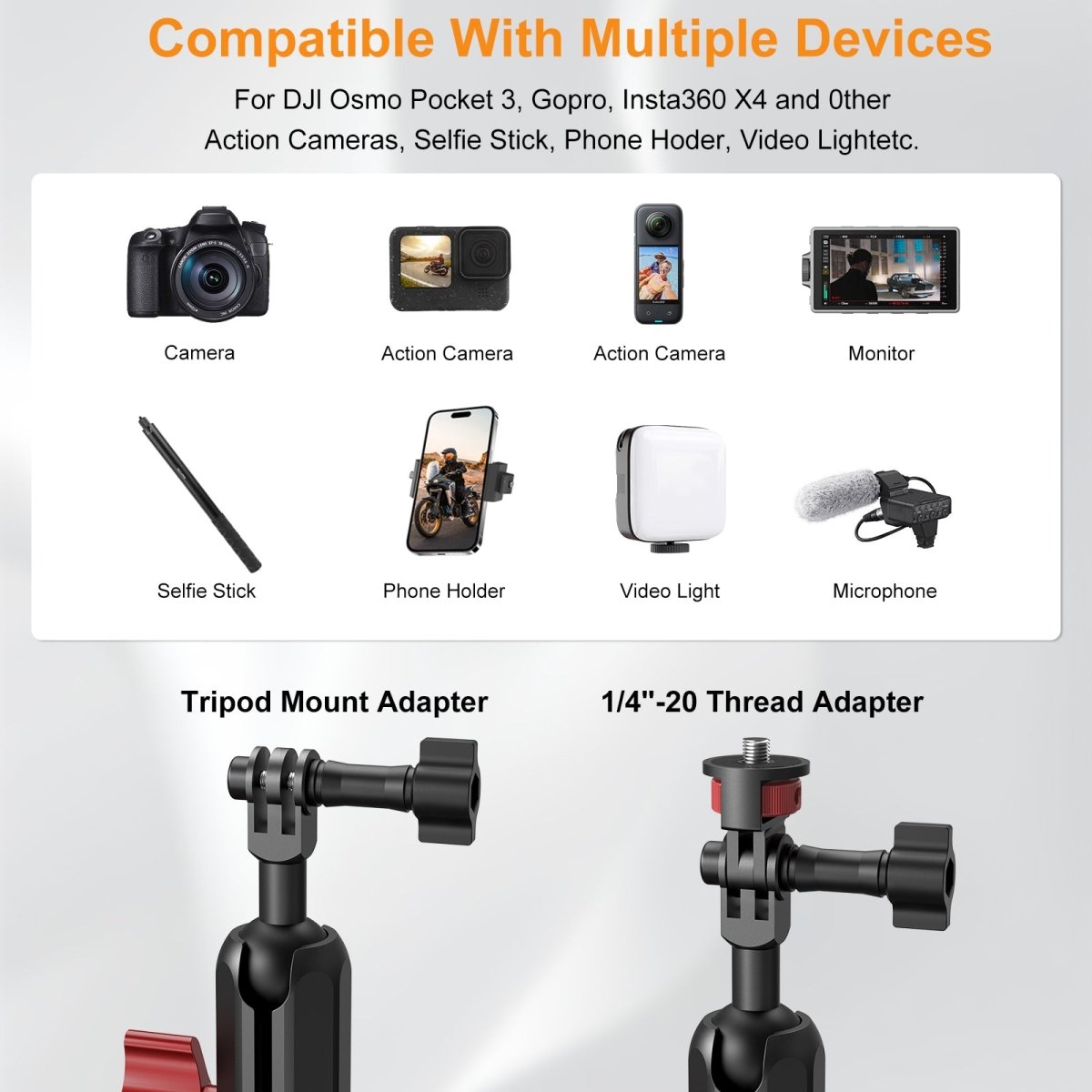 Mechrig 360° Suction Cup Camera Mount with 1/4" Screw Adapter - CAME - TV