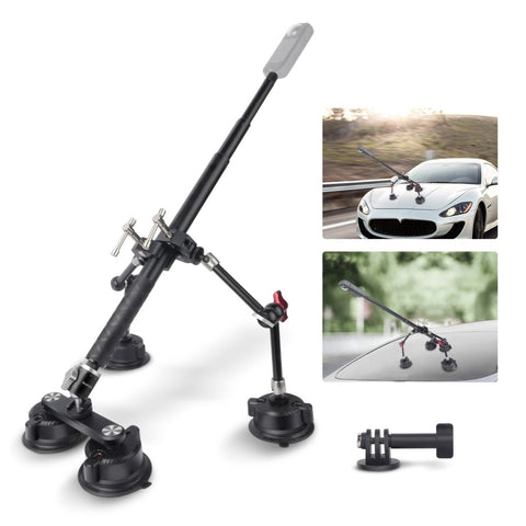Mechrig 4 in 1 Car Suction Cup Mount Kit with Invisible Selfie Stick for Gopro Insta360 DJI Action Cameras - CAME - TV