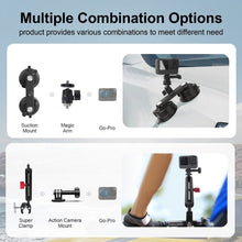 Mechrig 5 in 1 Suction Car Mount 360° Ball Head Kit with 116cm Selfie Stick for Action Camera - CAME - TV