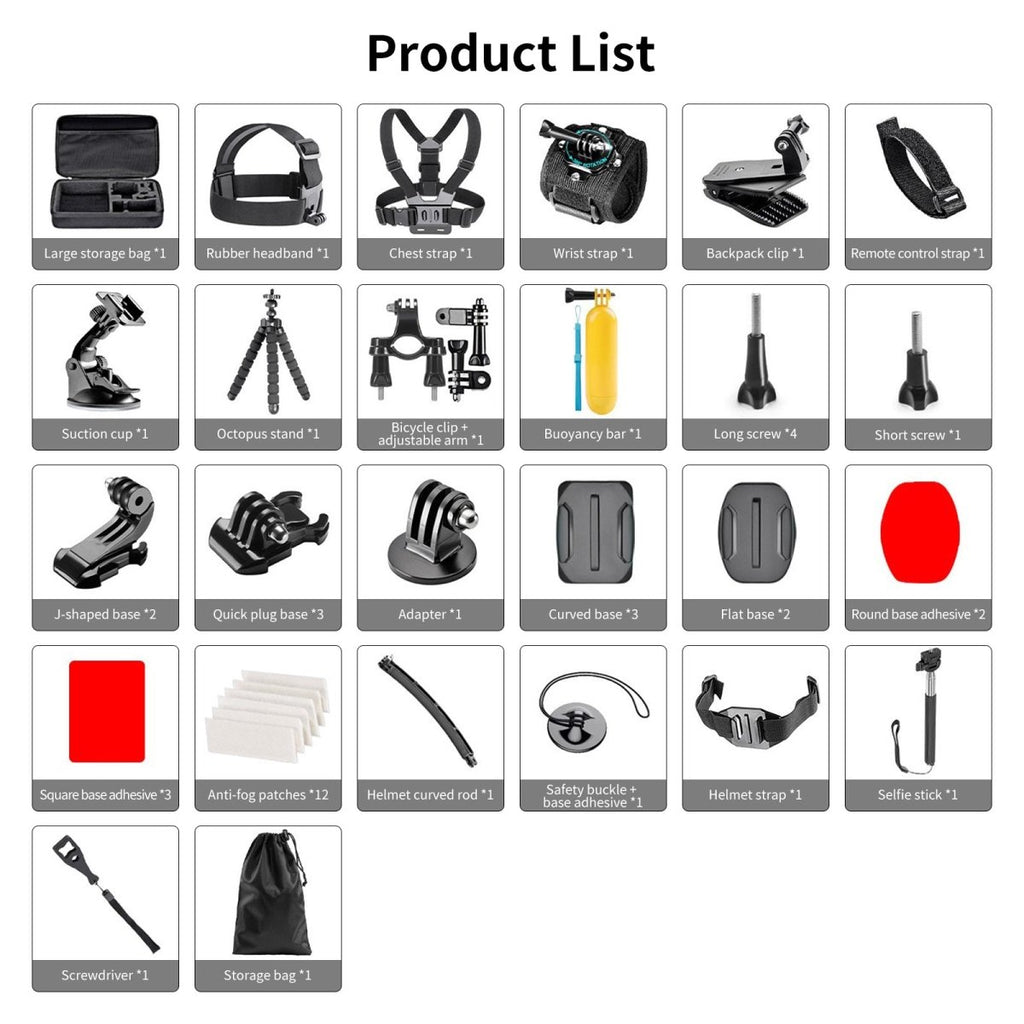 Mechrig Action Camera Accessory Kit 50 in 1 – CAME-TV Mechrig Action Camera Accessory Kit 50 in 1 – CAME-TV