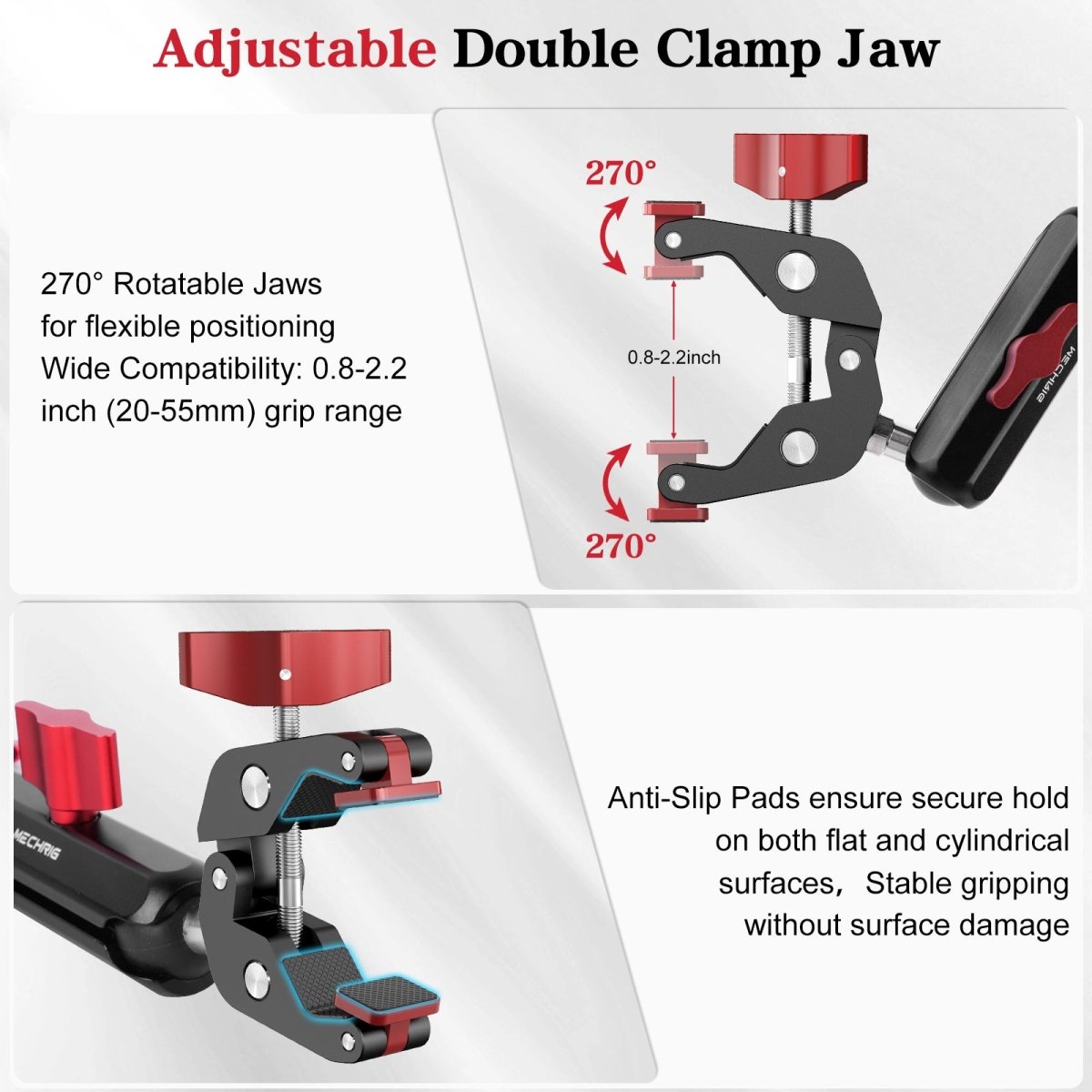 Mechrig Adjustable Camera Mount with 5 - Section Pole and Four Super Clamps - CAME - TV