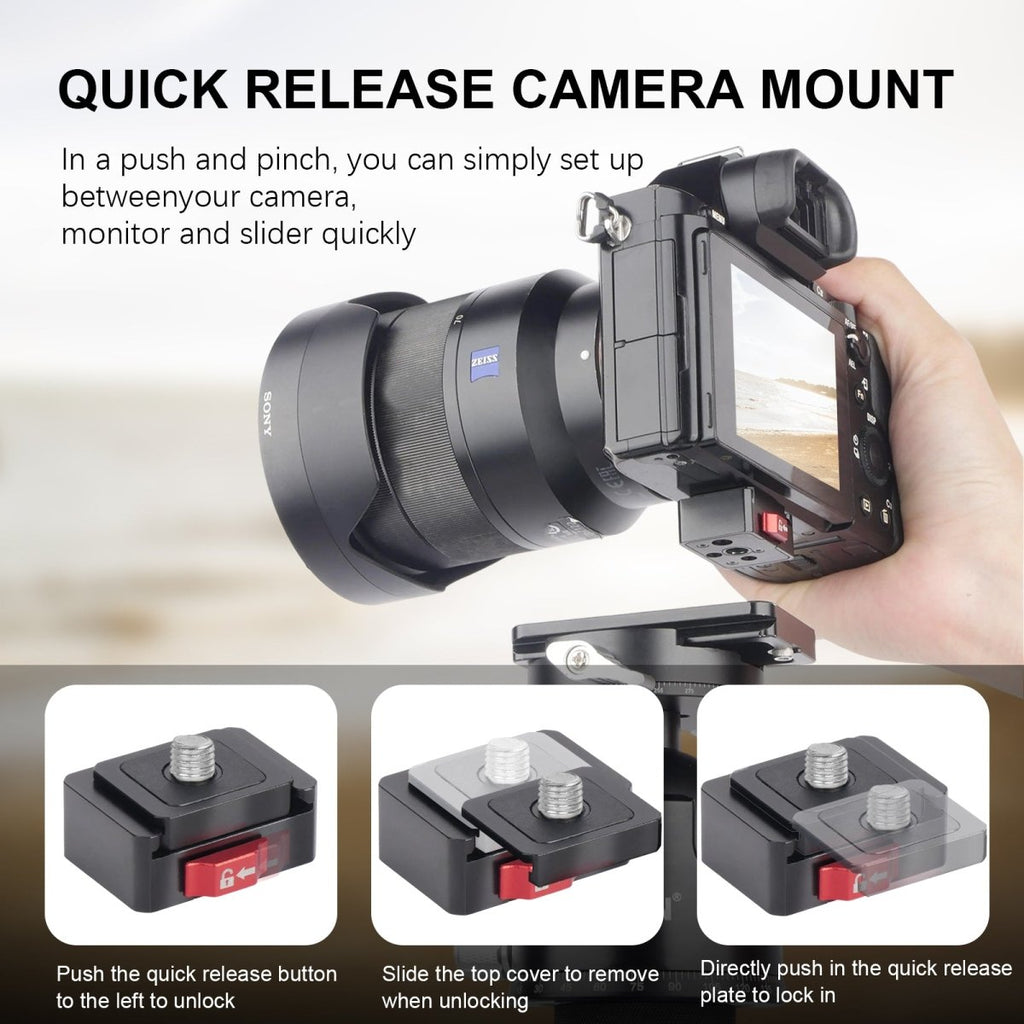 Tripod Adapter for 2 Pcs Aluminum 1/4 Camera Mount Adapter, Black Tripod Adapter for 2 Pcs Aluminum 1/4 Camera Mount Adapter, Black