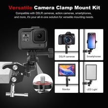 Mechrig Aluminum Camera Super Clamp with 360° Mini Ball Head Kit for DSLR GoPro Smartphone - CAME - TV