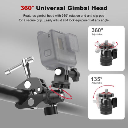 Mechrig Aluminum Camera Super Clamp with 360° Mini Ball Head Kit for DSLR GoPro Smartphone - CAME - TV