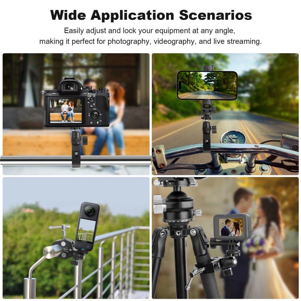 Mechrig Aluminum Camera Super Clamp with 360° Mini Ball Head Kit for DSLR GoPro Smartphone - CAME - TV