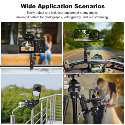 Mechrig Aluminum Camera Super Clamp with 360° Mini Ball Head Kit for DSLR GoPro Smartphone - CAME - TV