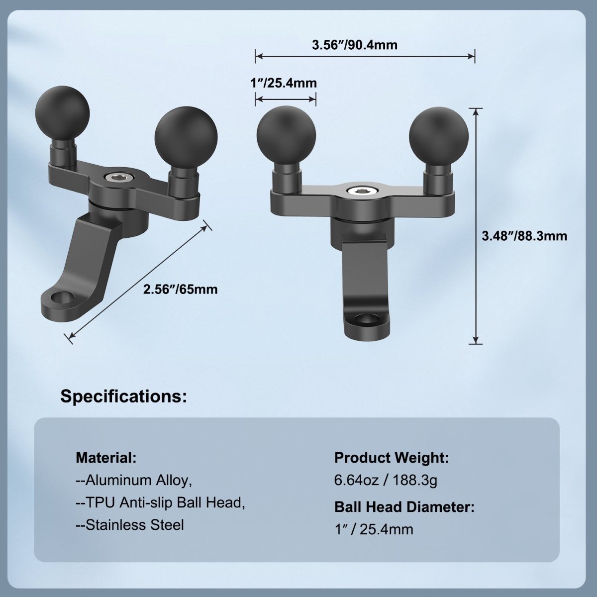 Mechrig Aluminum Dual Ball Head Mirror Mount - CAME - TV