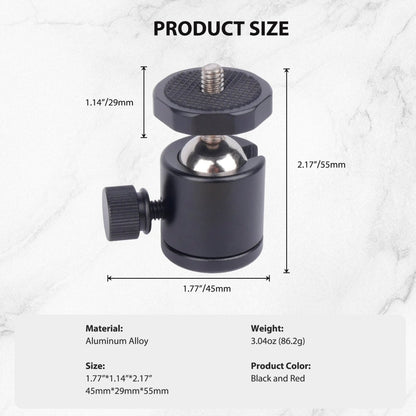 Mechrig Aluminum Universal Ball Head with 1/4 Screw Hole - CAME - TV