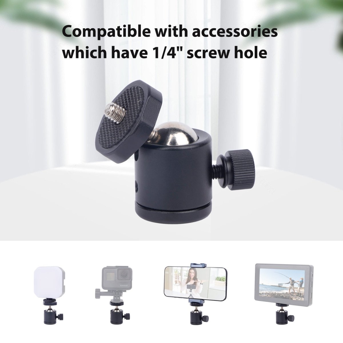 Mechrig Aluminum Universal Ball Head with 1/4 Screw Hole - CAME - TV