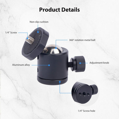 Mechrig Aluminum Universal Ball Head with 1/4 Screw Hole - CAME - TV