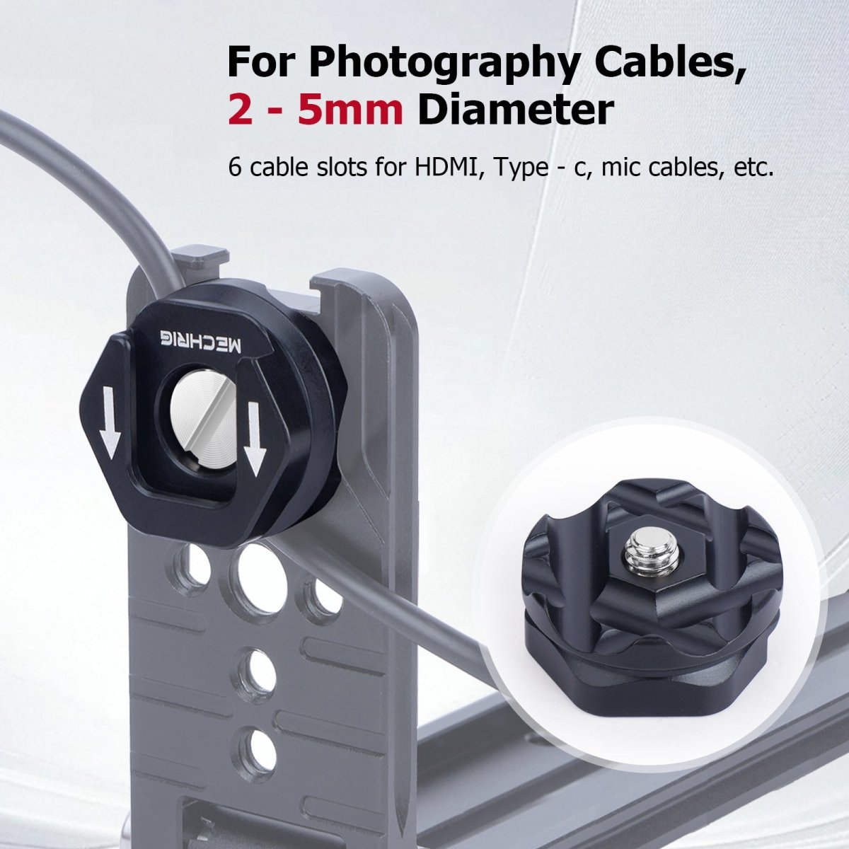 Mechrig Cable Clamp with Cold Shoe Mount for Cables Diameter 2 - 5mm - CAME - TV