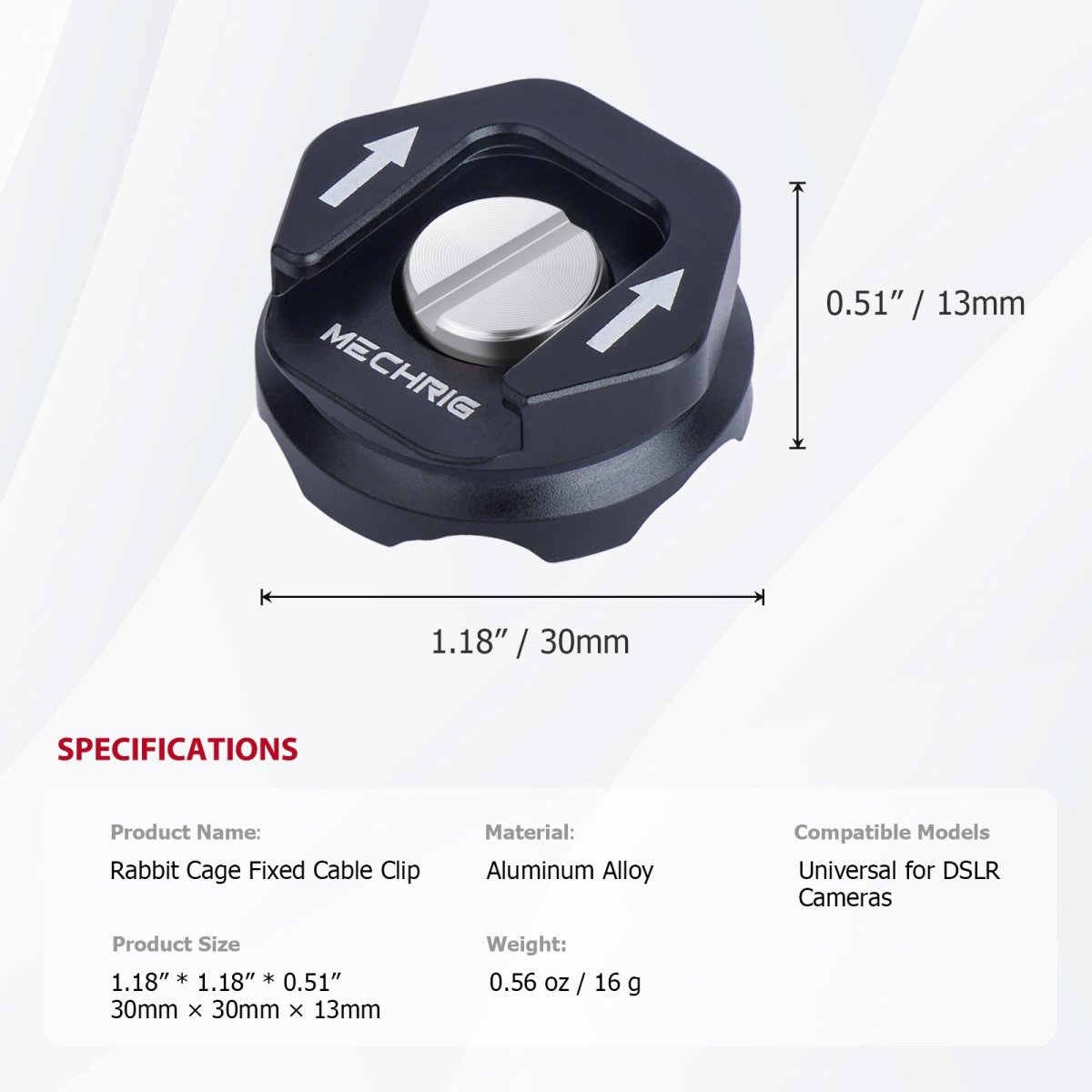 Mechrig Cable Clamp with Cold Shoe Mount for Cables Diameter 2 - 5mm - CAME - TV