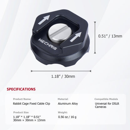 Mechrig Cable Clamp with Cold Shoe Mount for Cables Diameter 2 - 5mm - CAME - TV
