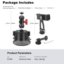 Mechrig Camera Suction Cup Mount with Dual Ball Head Magic Arm and Phone Holder Clamp Kit - CAME - TV
