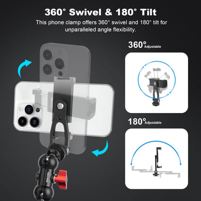 Mechrig Camera Suction Cup Mount with Dual Ball Head Magic Arm and Phone Holder Clamp Kit - CAME - TV