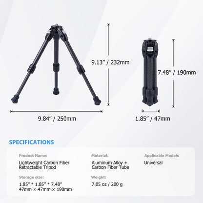 Mechrig Carbon Fiber Dual Spikes 1/4 3/8 Flange Anti - Slip Sliding Block Tripod - CAME - TV