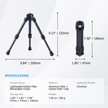 Mechrig Carbon Fiber Dual Spikes 1/4 3/8 Flange Anti - Slip Sliding Block Tripod - CAME - TV