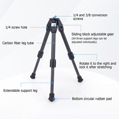 Mechrig Carbon Fiber Dual Spikes 1/4 3/8 Flange Anti - Slip Sliding Block Tripod - CAME - TV